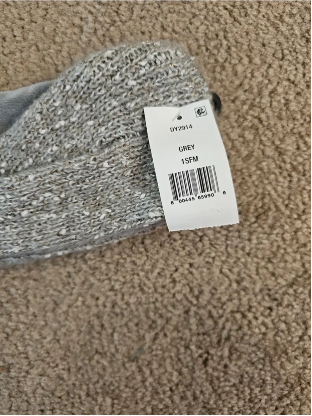 DKNY Grey Copper Metallic Fleece Lined Headband One Size